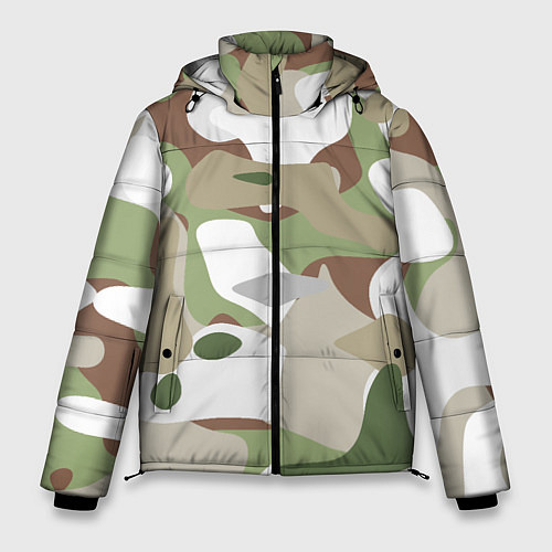 Мужская зимняя куртка Камуфляж зимний лес крупный / 3D-Светло-серый – фото 1