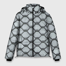 Куртка зимняя мужская Бетонная черепица - текстура, цвет: 3D-красный