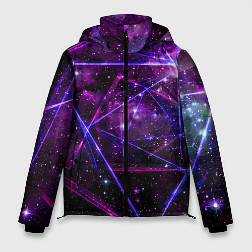 Мужская зимняя куртка Triangle space - Neon - Geometry / 3D-Красный – фото 1