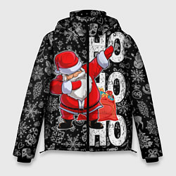 Куртка зимняя мужская Santa Claus, dabbing, through the snow, цвет: 3D-черный