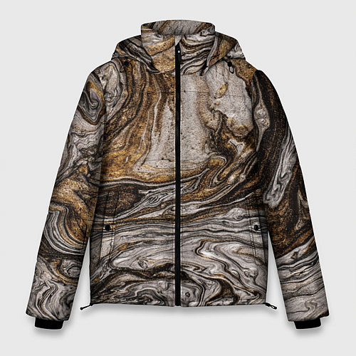 Мужская зимняя куртка Золотистый мрамор / 3D-Светло-серый – фото 1