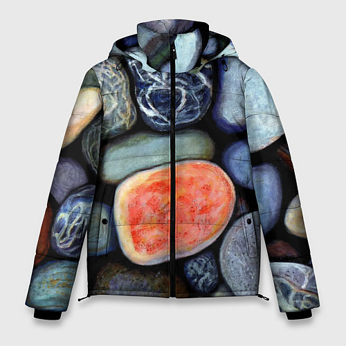 Мужская зимняя куртка Цветные камушки / 3D-Красный – фото 1