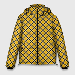 Мужская зимняя куртка Черно-желтый клетчатый узор
