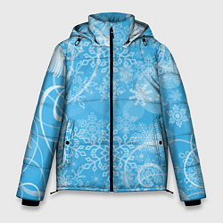 Мужская зимняя куртка Морозный узор на голубом стекле