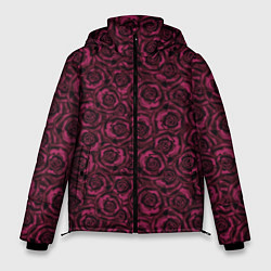 Мужская зимняя куртка Бордовые розы цветочный узор