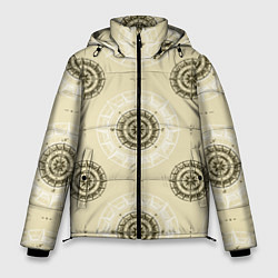 Куртка зимняя мужская Винтажный компас, цвет: 3D-светло-серый
