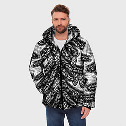 Куртка зимняя мужская Новый год ёлки и шишки, цвет: 3D-светло-серый — фото 2