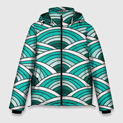 Куртка зимняя мужская Зелёный окружные паттерны, цвет: 3D-светло-серый