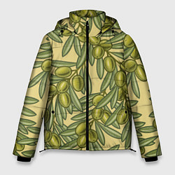 Куртка зимняя мужская Винтажные ветви оливок, цвет: 3D-светло-серый
