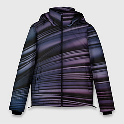Мужская зимняя куртка Волнообразные фиолетовые паттерны