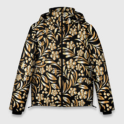 Мужская зимняя куртка Золотые узоры - цветы