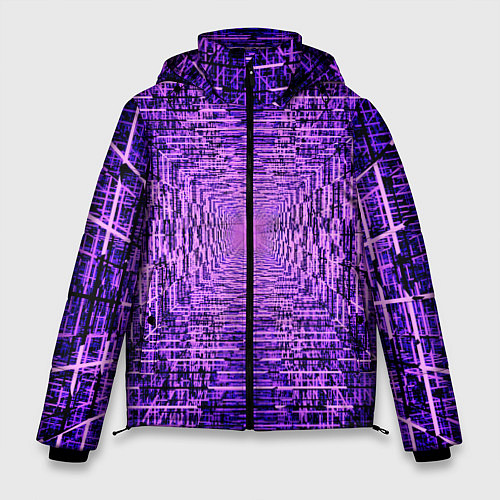 Мужская зимняя куртка Фантастические фиолетовые лучи / 3D-Красный – фото 1