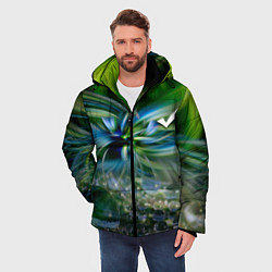 Куртка зимняя мужская Манитные поля - абстракция, цвет: 3D-светло-серый — фото 2