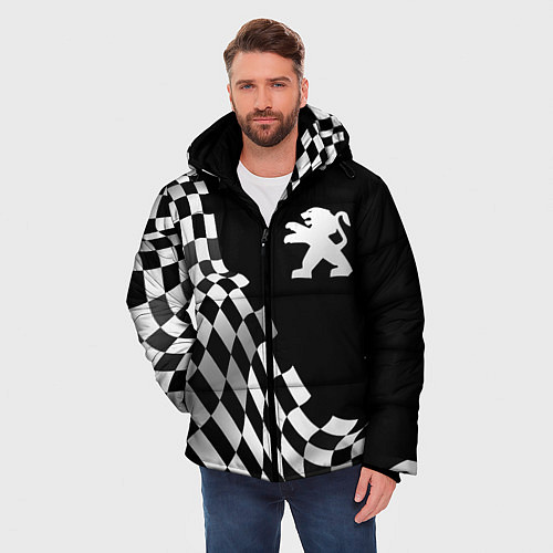 Мужская зимняя куртка Peugeot racing flag / 3D-Черный – фото 3