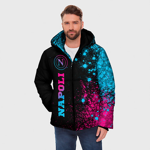 Мужская зимняя куртка Napoli - neon gradient: по-вертикали / 3D-Черный – фото 3