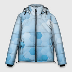 Куртка зимняя мужская Светло-синяя текстура-паттерн, цвет: 3D-светло-серый