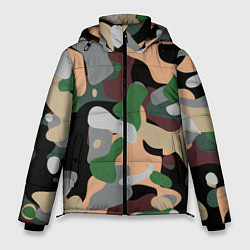 Куртка зимняя мужская Абстрактная бархатная аппликация, цвет: 3D-светло-серый