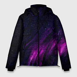Куртка зимняя мужская Абстрактные блёстки и звёзды, цвет: 3D-светло-серый