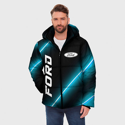 Мужская зимняя куртка Ford неоновые лампы / 3D-Черный – фото 3