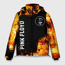 Куртка зимняя мужская Pink Floyd и пылающий огонь, цвет: 3D-черный
