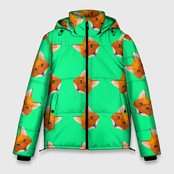 Куртка зимняя мужская Эстетика Полигональные лисы, цвет: 3D-красный
