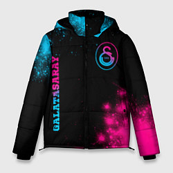 Куртка зимняя мужская Galatasaray - neon gradient: надпись, символ, цвет: 3D-черный