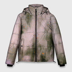 Мужская зимняя куртка Абстрактный туман и следы красок