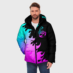 Куртка зимняя мужская Scorpions неоновый огонь, цвет: 3D-черный — фото 2