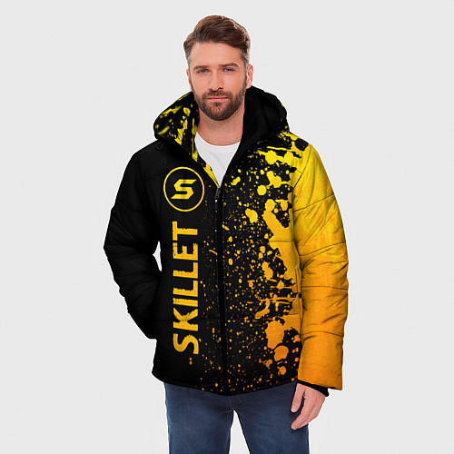 Мужская зимняя куртка Skillet - gold gradient: по-вертикали / 3D-Черный – фото 3