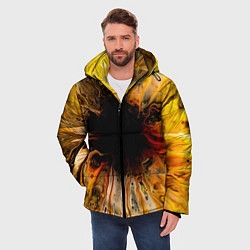 Куртка зимняя мужская Жёлтые текущие краски, цвет: 3D-черный — фото 2