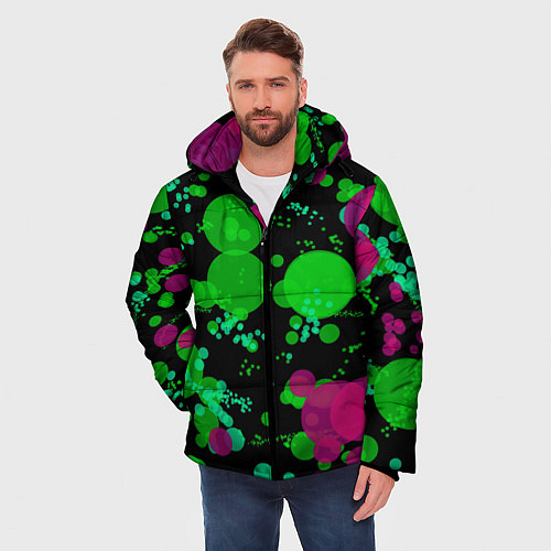 Мужская зимняя куртка Токсичные пузыри / 3D-Черный – фото 3