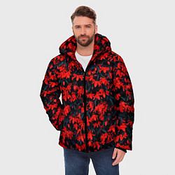 Куртка зимняя мужская Красные бегонии, цвет: 3D-светло-серый — фото 2