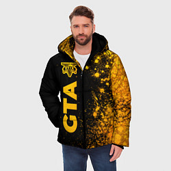 Куртка зимняя мужская GTA - gold gradient: по-вертикали, цвет: 3D-черный — фото 2