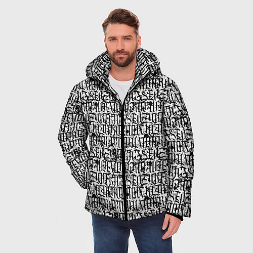 Мужская зимняя куртка Надпись готик / 3D-Черный – фото 3