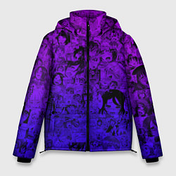Куртка зимняя мужская Ахегао яркий градиент, цвет: 3D-черный