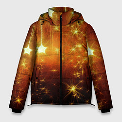 Куртка зимняя мужская Золотистае звёзды, цвет: 3D-черный