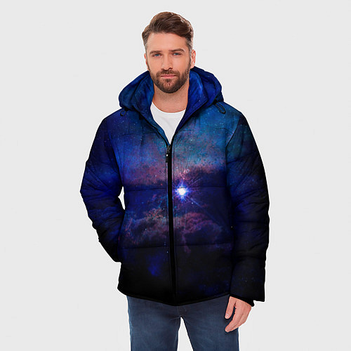 Мужская зимняя куртка Звёздное небо / 3D-Черный – фото 3