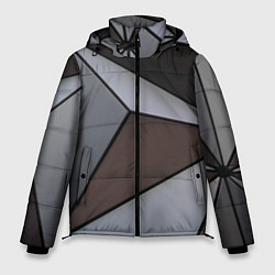 Куртка зимняя мужская Металлическая геометрическая броня, цвет: 3D-черный