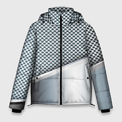 Куртка зимняя мужская Текстура объёмного металла, цвет: 3D-красный
