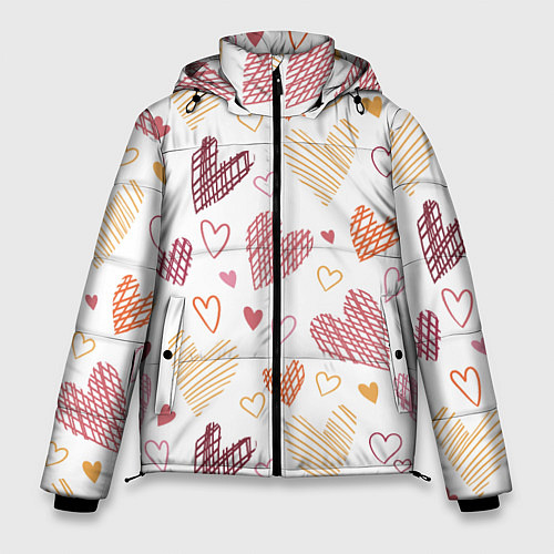 Мужская зимняя куртка Hearts world / 3D-Светло-серый – фото 1