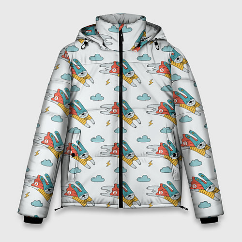 Мужская зимняя куртка Супер-заяц / 3D-Светло-серый – фото 1