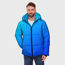 Куртка зимняя мужская Голубо-бирюзовый градиент, цвет: 3D-светло-серый — фото 2