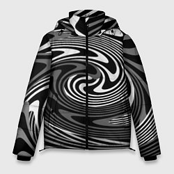 Куртка зимняя мужская Black and white abstract pattern, цвет: 3D-красный