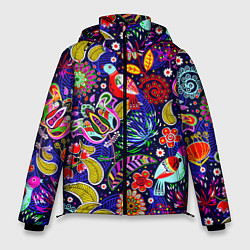Мужская зимняя куртка Multicolored floral patterns