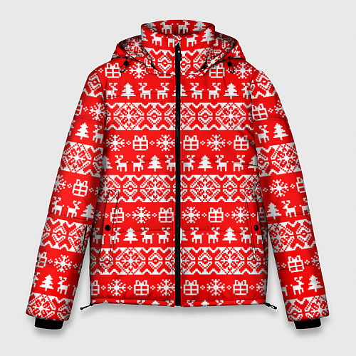 Мужская зимняя куртка New Years winter pattern / 3D-Светло-серый – фото 1