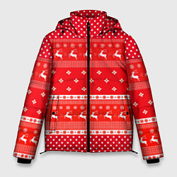 Куртка зимняя мужская Праздничный красный свитер, цвет: 3D-красный