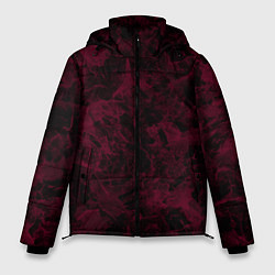 Мужская зимняя куртка Черный и бордовый мраморный узор
