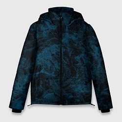 Мужская зимняя куртка Синий и черный мраморный узор
