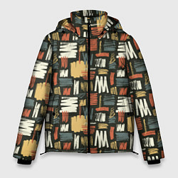 Куртка зимняя мужская Узор штрихованный, цвет: 3D-светло-серый