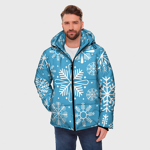 Мужская зимняя куртка Snow in blue / 3D-Черный – фото 3
